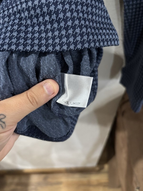 Rhoback Mens Pullover Blue Plaid 1/4 Zip Logo Golf Houndstooth Stretch Sz XL gallery