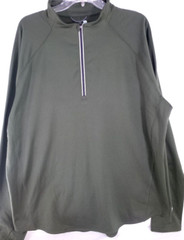 All in Motion-Mens Long Sleeve Performance Sweatshirt-2XL XXL-Dark Green-1/4 Zip