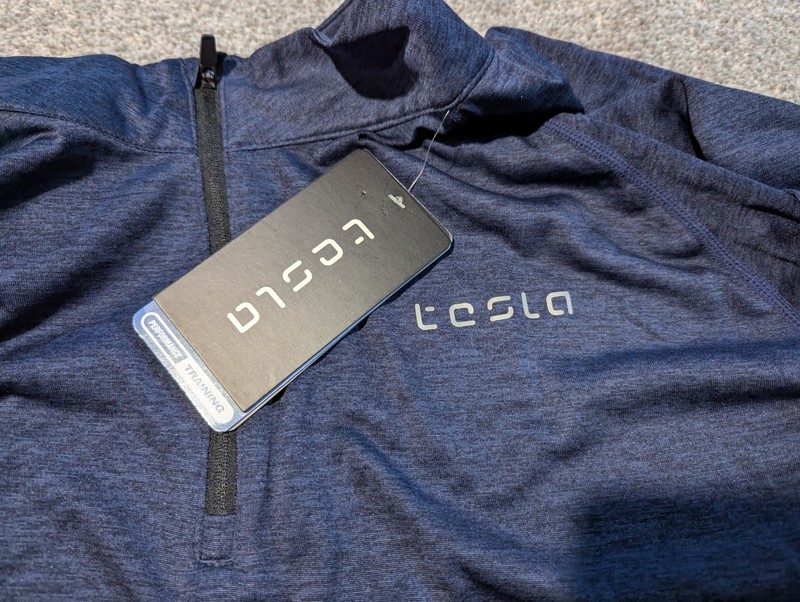 Tesla 1/4 Zip Pullover Mens XL Blue Performance Quick Dry New With Tags gallery