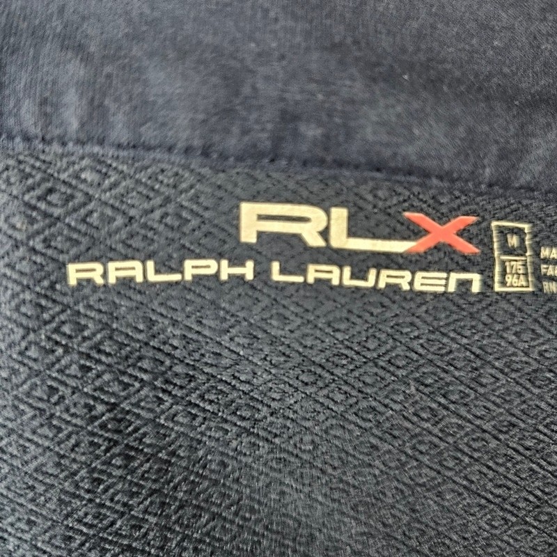 RLX Ralph lauren outerwear vest mens medium full zip blue golf warm stretchy gallery