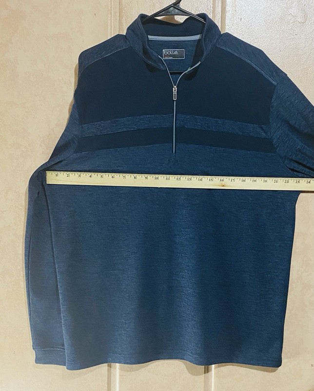 Bolle Performance Mens 1/4 Zip Lightweight Pullover Blue Size Large gallery