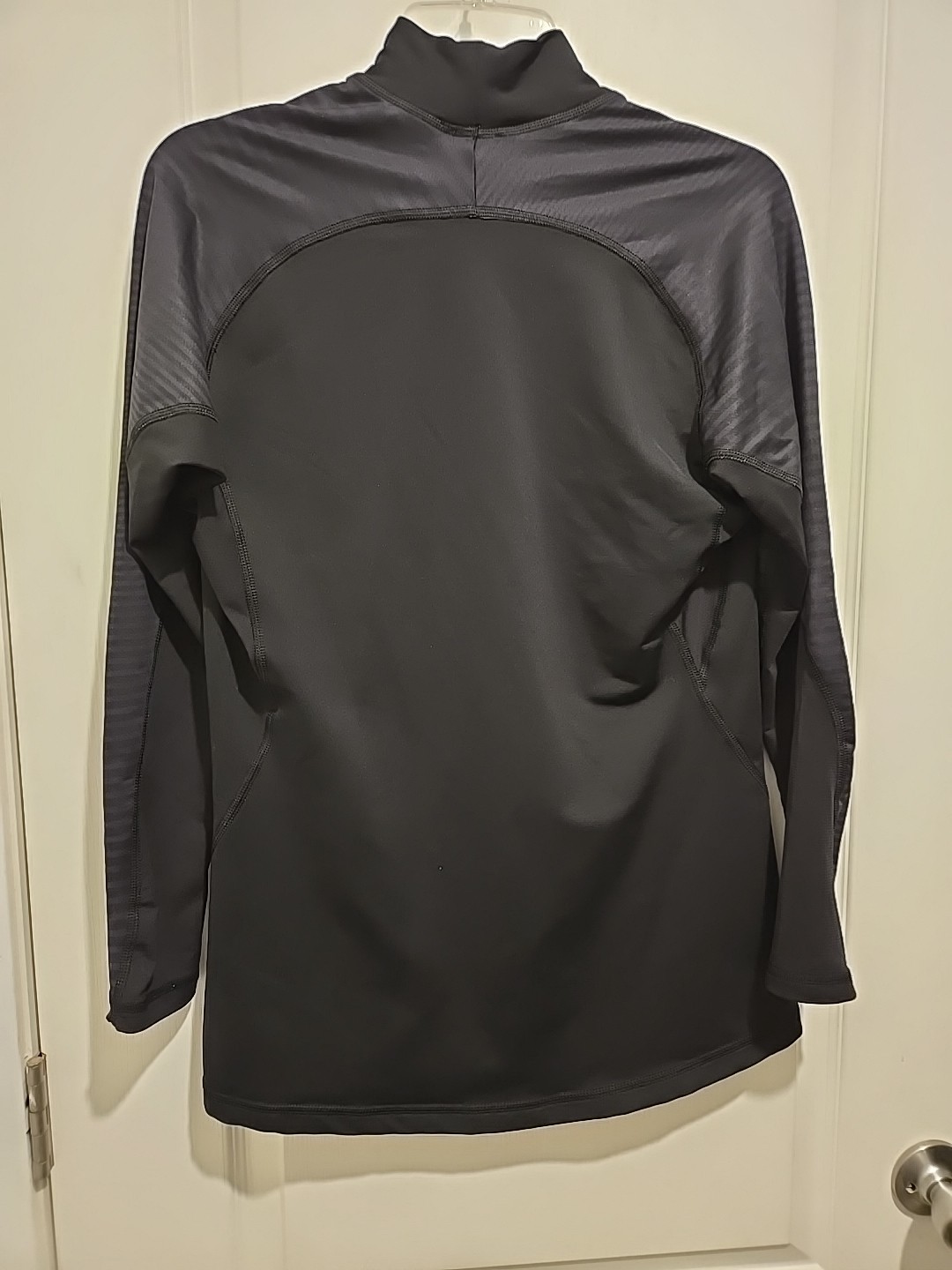 Adidas Men's Alphaskin Long Sleeve Mock Neck Pullover Black Striped Medium gallery