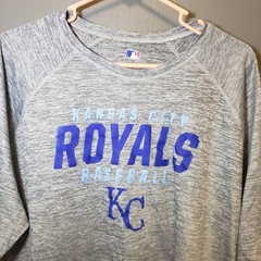 Kansas City Royals Baseball Tshirt Mens 2XL Short Sleeve Gray And Blue XXL