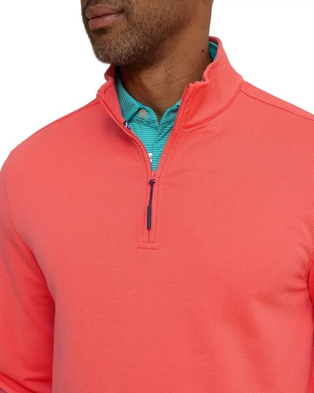Southern Tide Men's Performance Schooner Quarter-Zip Pullover Mineral Red, XXL gallery