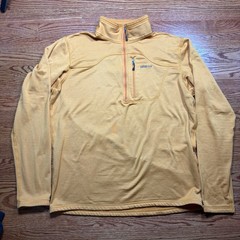 Patagonia Shirt Mens L Orange Pullover Waffle Fleece Regulator
