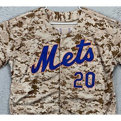 New York Mets Mens Baseball Jersey 48 Tan Digital Camo Neil Walker 20 Majestic