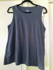GEAR MEDIUM RELAXED FIT BLUE TANK TOP COTTON/POLY RN 49314 M WASH FOR LADIES