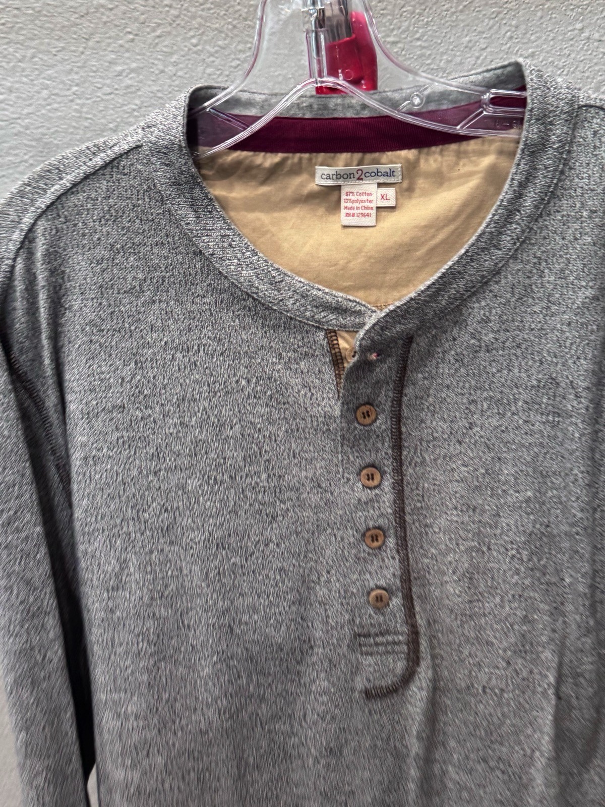 Carbon 2 Cobalt Unique Button SWEATER Shirt XL Extra Large gallery
