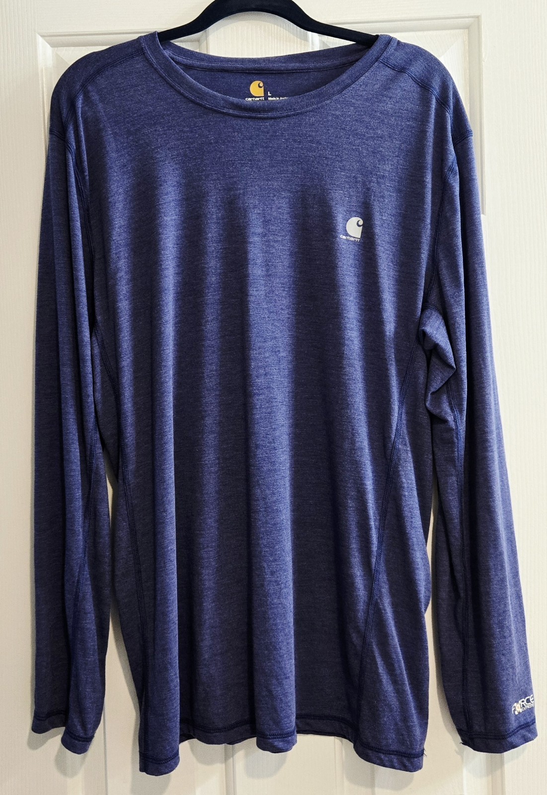 Carhartt Force Mens Large Long Sleeve Shirt Violet Blue Heather Moisture Wicking gallery