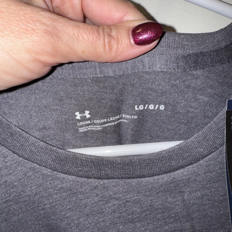 Under Armour Freedom Loose Fit Graphic T-Shirt Mens Large Gray Crew Active Tee gallery
