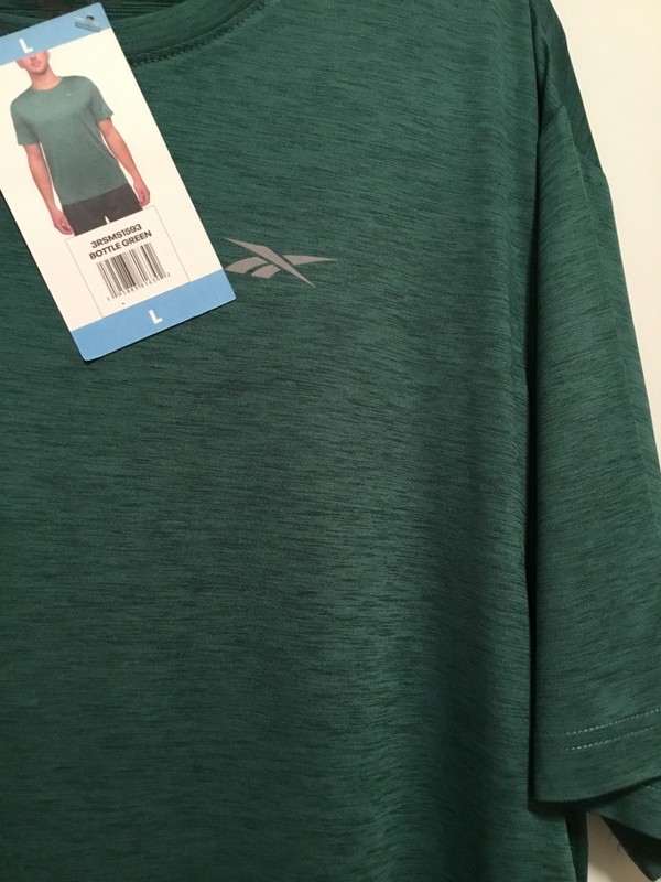 Men’s REEBOK Fitness SS Bottle Green Shirt - SZ LG - NWT gallery