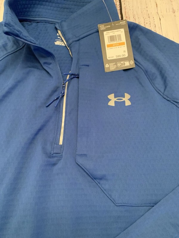 Under Armour Men's Launch Elite ColdGear Half 1/4 Zip Jacket Blue Small NEW NWT gallery