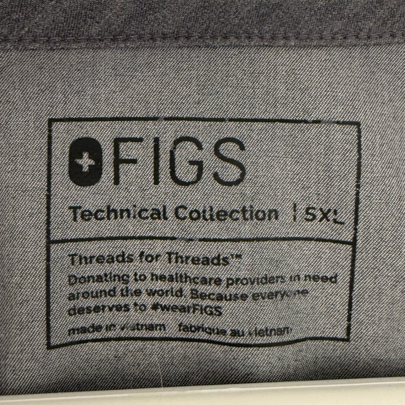 FIGS Catarina Technical Collection Scrub Top Men's 5XL Grey V-Neck Pocket gallery