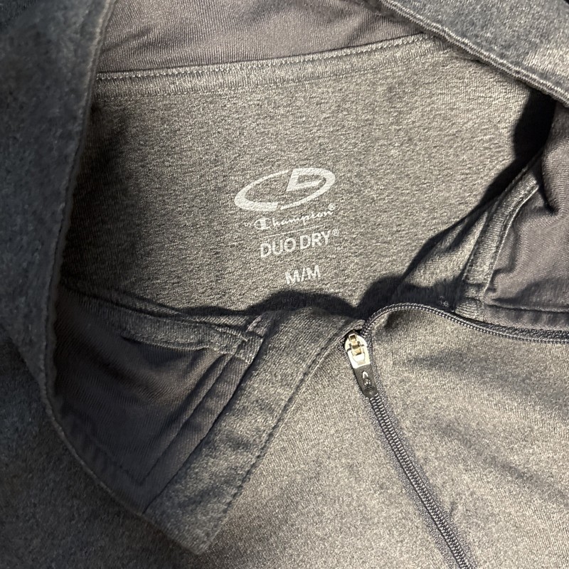 Champion Pullover Mens Medium Gray Duo Dry Quarter Zip Athletic Top Breathable gallery