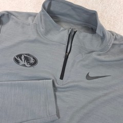 Nike Missouri Mizzou Tigers Pullover Mens Large Grey Quarter Zip Athletic Top