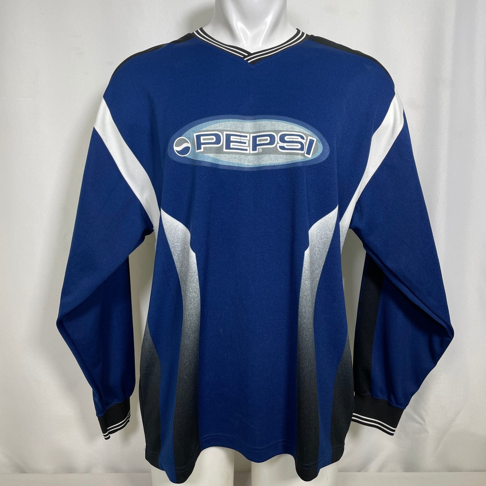VTG 90s Pepsi Generation Next Long Sleeve Blue White Jersey Men's LARGE/XL gallery