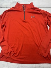 Under Armour HeatGear Pullover Mens Large Orange Long Sleeve 1/4 Zip Top