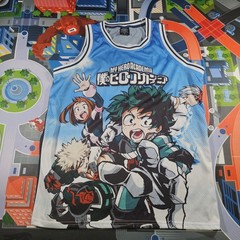 Funimation My Hero Academia Mesh Sleeveless Jersey Tank Top M Blue/White 2002