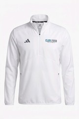 Adidas Sideline Windbreaker Mens Large Quarter Zip Jacket White LS lightweight