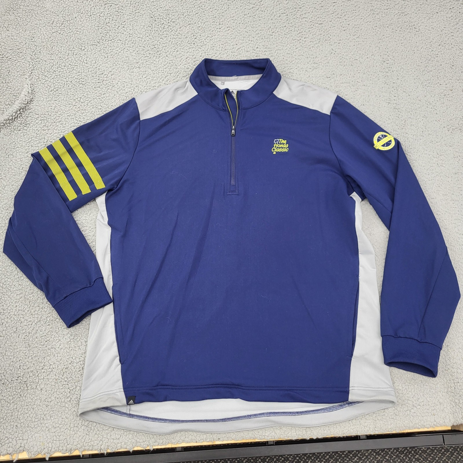 Adidas 1/4 Zip Pullover Mens Large Blue 3 Stripe The Honda Classic Embroidery gallery