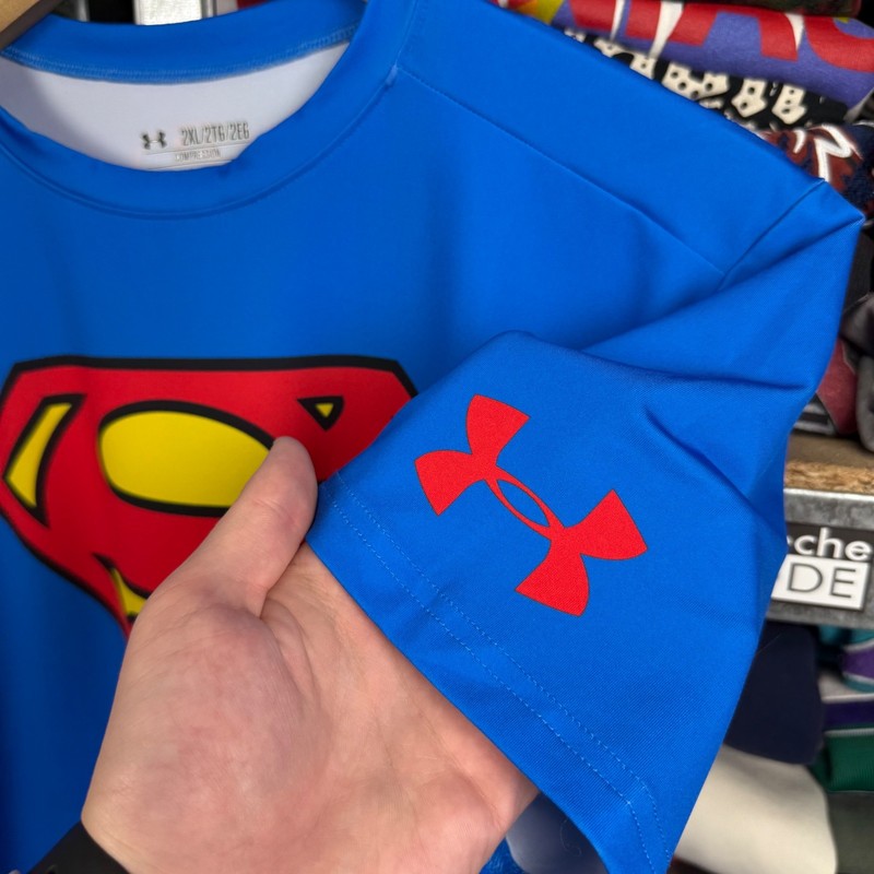 RARE* UNDER ARMOUR SUPERMAN ALTER EGO COMPRESSION SHIRT ADULT SIZE 2XLARGE gallery