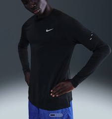 Nike Stride Dri-FIT Running Gym Golf Tennis Top Black Grey HV2702-010 Men medium