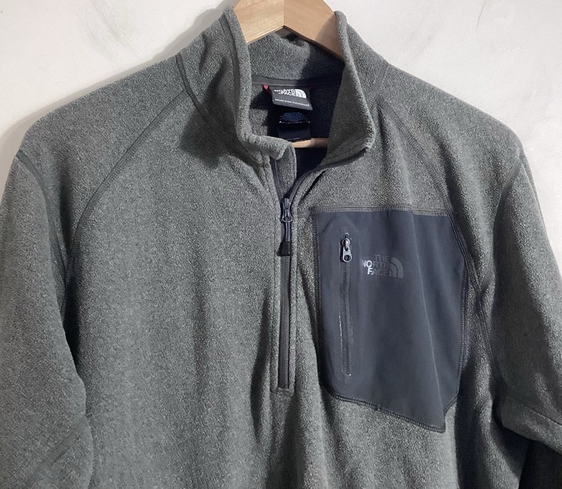 The North Face Quarter Zip Pullover Sweater Mens L Gray Classic Netural Gorpcore gallery