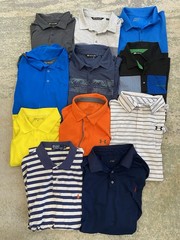 Lot (12) Mens Size XL Under Armour Travis M Nike Ralph Lauren Hat Golf Polos