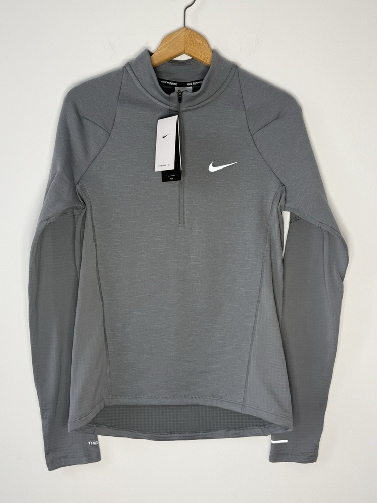Nike Sweater Mens Small Gray Running Pullover 1/2 Zip Therma-Fit Element Repel