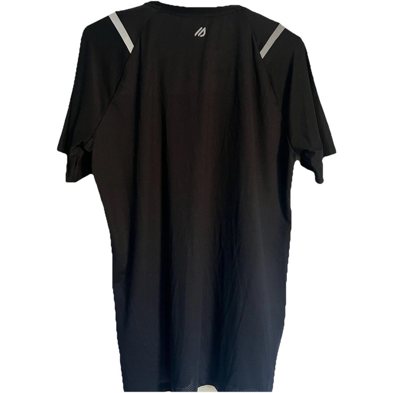 Eddie Bauer Motion Mens Black Active T-Shirt Medium Reflective Zip Pocket Mesh gallery