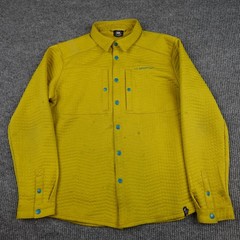 La Sportiva Spacer Shirt Mens Large Yellow Snap Front Grid Fleece Hiking N88