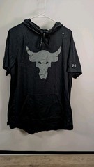 Project Rock Under Armour Men’s Large Shirt Sleeve Gym Hoodie Black Graphic
