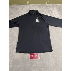 Under Armour HeatGear Shirt Mens Large Black Loose Fit 1/4 Zip Raglan Sleeve