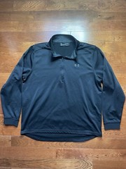 UNDER ARMOUR Men Pullover Extra Large Loose Fit Coldgear Black Quarter Zip Mock