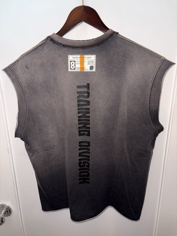 ASRV Tech Essential Cap Shoulder Cutoff Shirt, Men’s Size Small, Black Sun Fade gallery