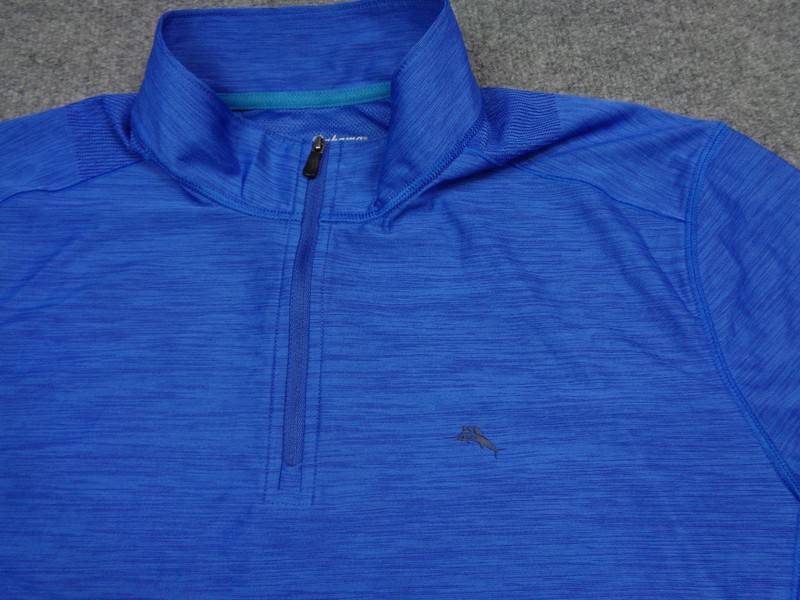 Tommy Bahama Island Zone 1/4 Zip Mens XL Blue Pullover Golf Performance Wicking gallery