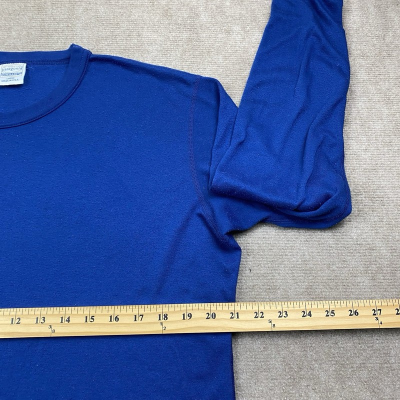 Patagonia Capilene Men’s L Blue Base Layer L/S Shirt Made in USA Vintage 80s gallery