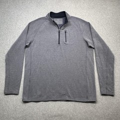 Free Fly Bamboo Flex 1/4 Zip Pullover Mens Large Gray Blue Performance Stretch