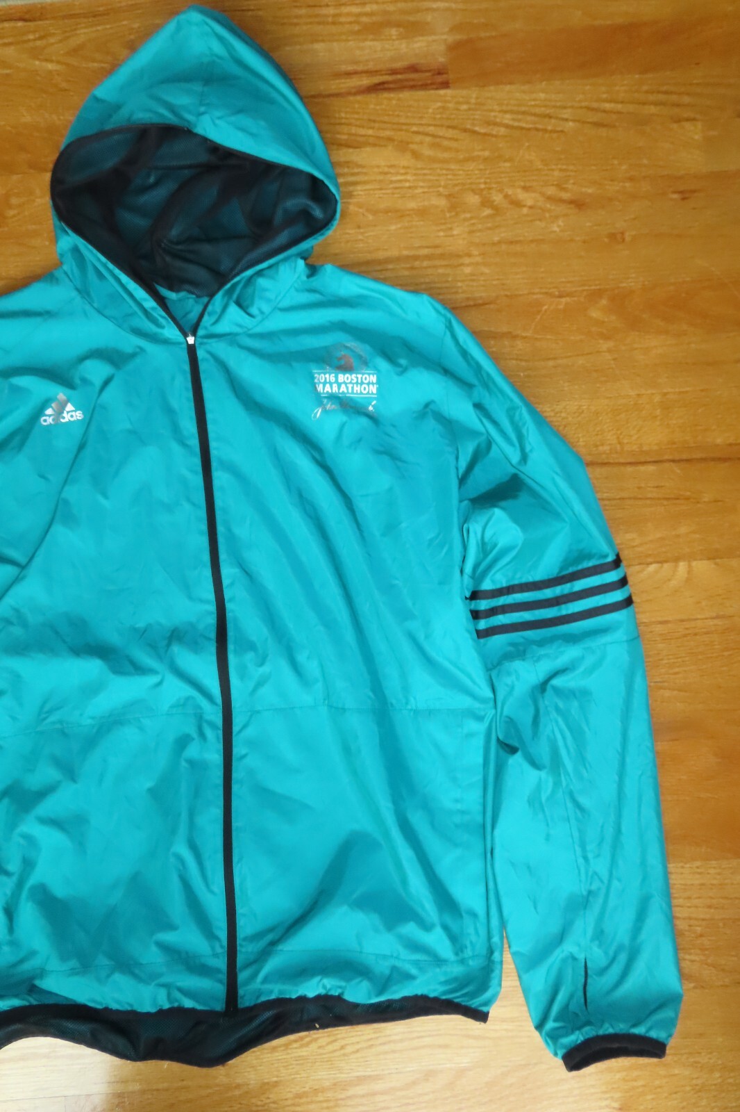 April 2016 Adidas 120th B.A.A. BOSTON MARATHON Zippered (2XL) Hooded Jacket gallery