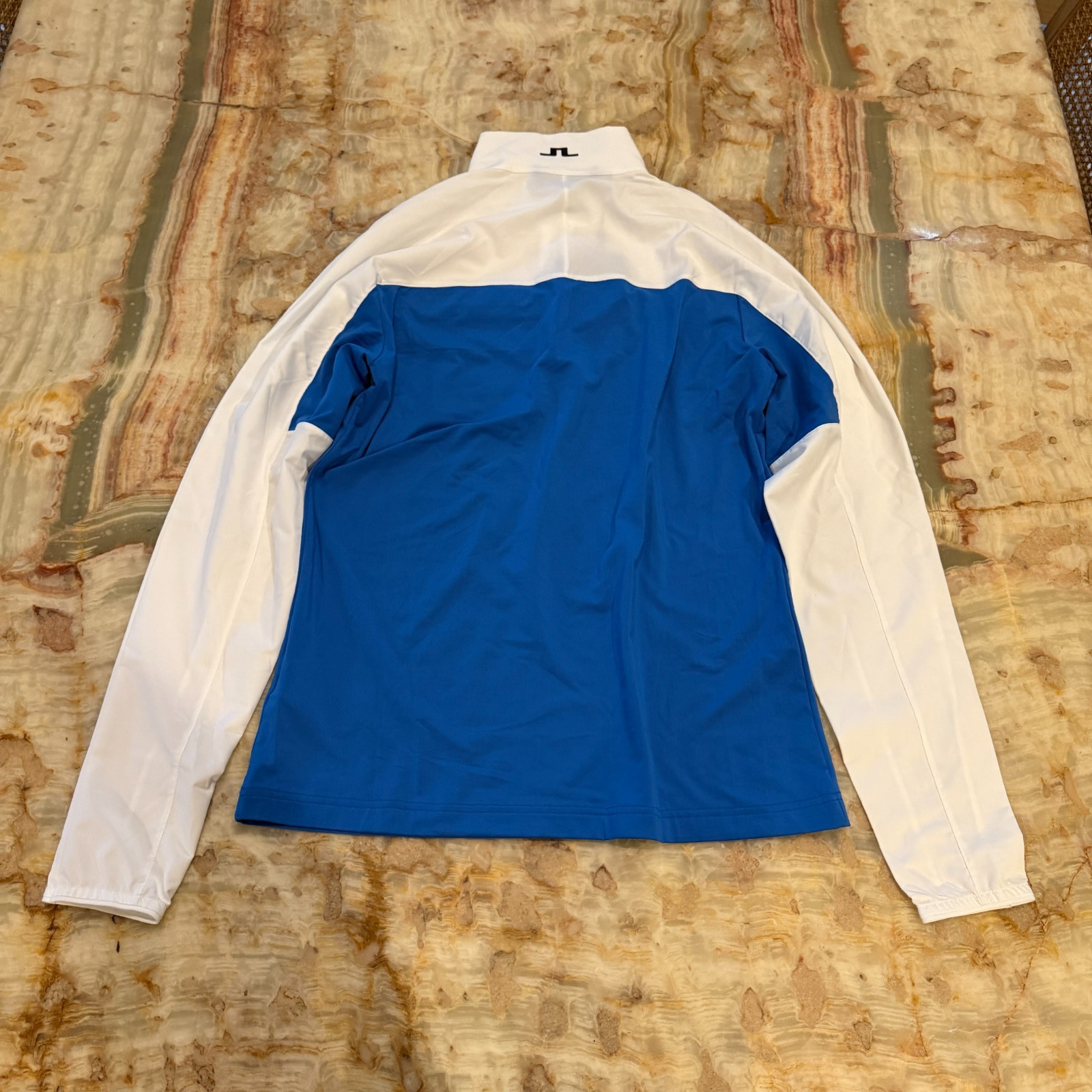 NWT J Lindeberg Mens Noah 1/4 Zip Golf Mid Layer Pullover Skydiver Blue Modern S gallery