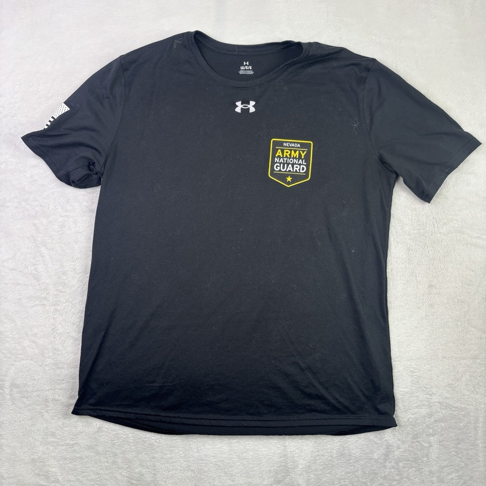 Under Armour Nevada Army National Guard Black SS Activewear Graphic Shirt Men LG