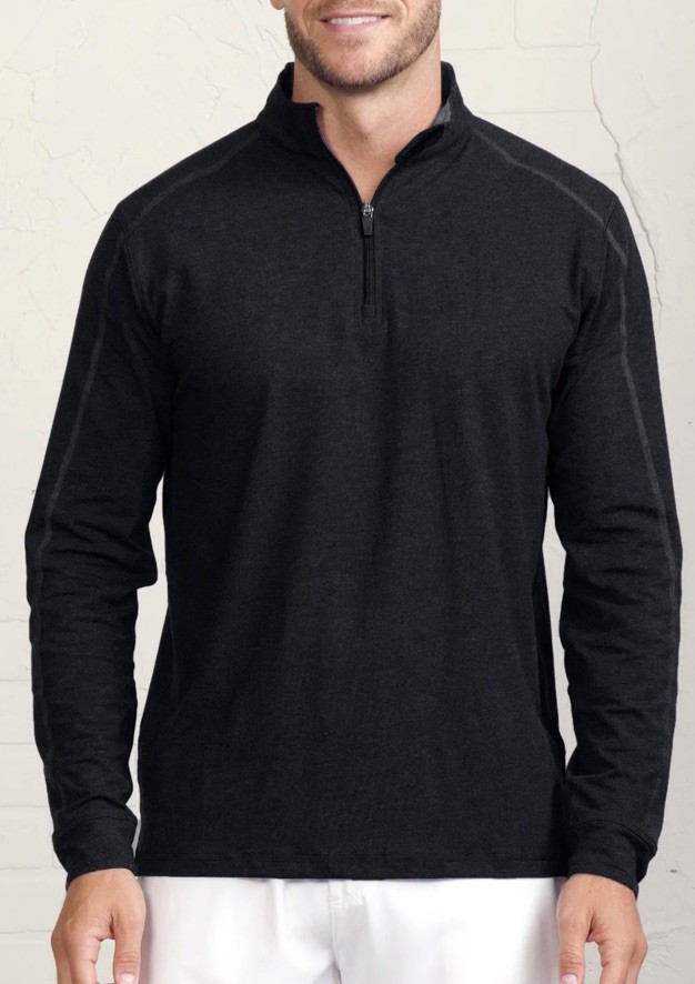 TASC Performance Carrollton Lightweight Black 1/4 Zip Pullover Medium M gallery