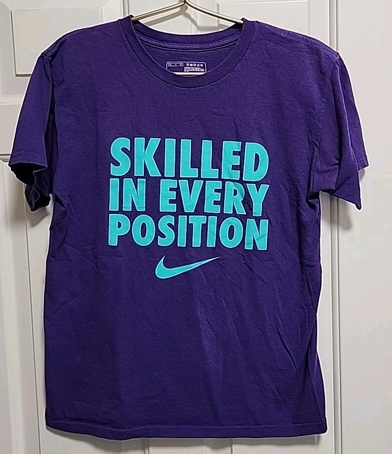 Nike ~ Skilled In Every Position ~ Short Sleeve Shirt ~ Purple ~ Small
