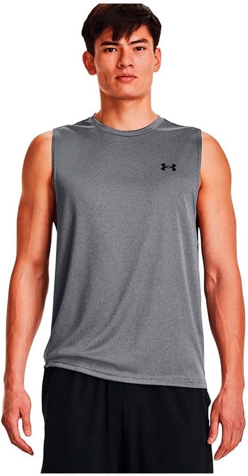 NWT Men's Under Armour Large L Velocity Muscle Tank Top Shirt Gray Loose 1327972