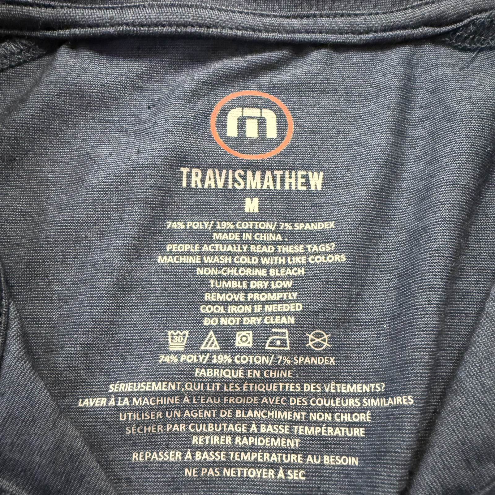 Travis Mathew Mens Medium 1/4 Zip Performance Pullover Navy gallery