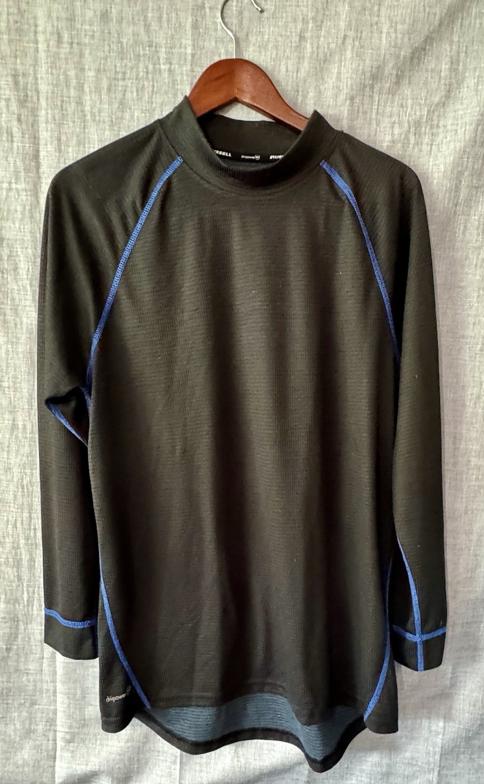 Russell Dri-Power 360 Long Sleeve T-shirt Blue and Black Size L gallery