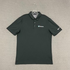 Nike Polo Shirt Mens Medium Black Dri-Fit Embroidered Logo Preppy Casual Golf