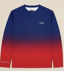 Habit Solar-Factor 40+ UPF Fishing Shirt 2XL Blue Red USA Flag Long Sleeve