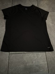 Champion Performance Tee Shirt 2XL Black Logo Short Sleeve V Neck