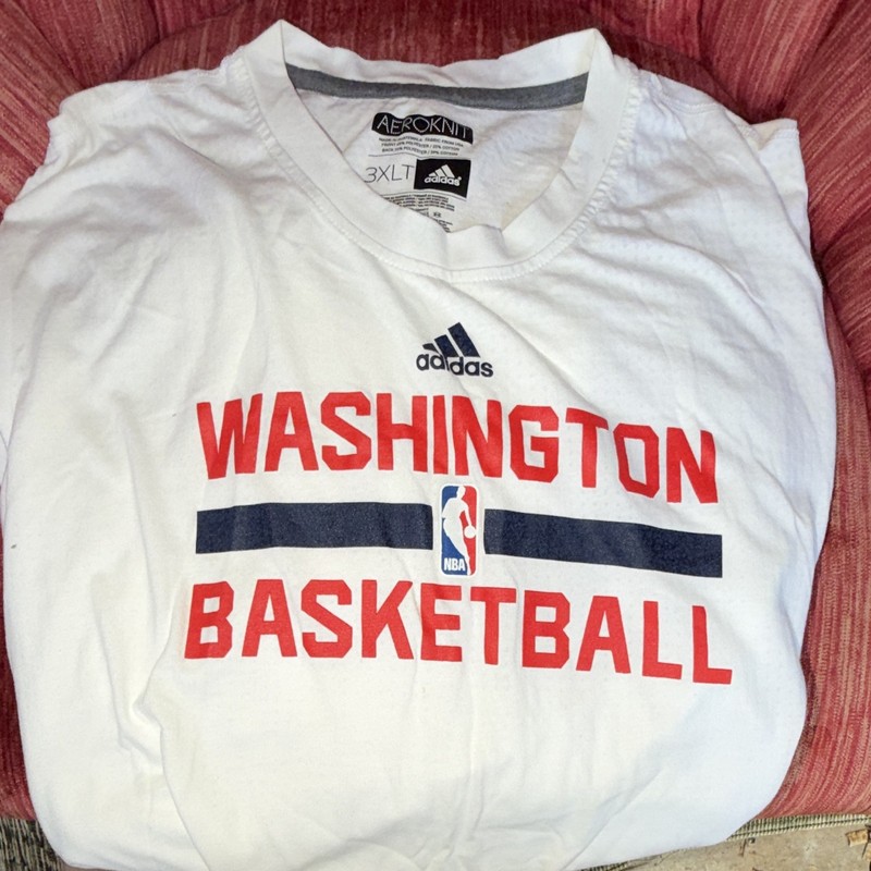 adidas AEROKNIT Washington Wizards Basketball NBA T-Shirt White 3XLT AJ Dybansta gallery